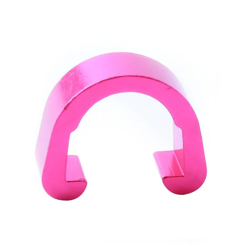 Small aluminium alloy C-shaped buckle in multiple colours for fishing tackle repair.