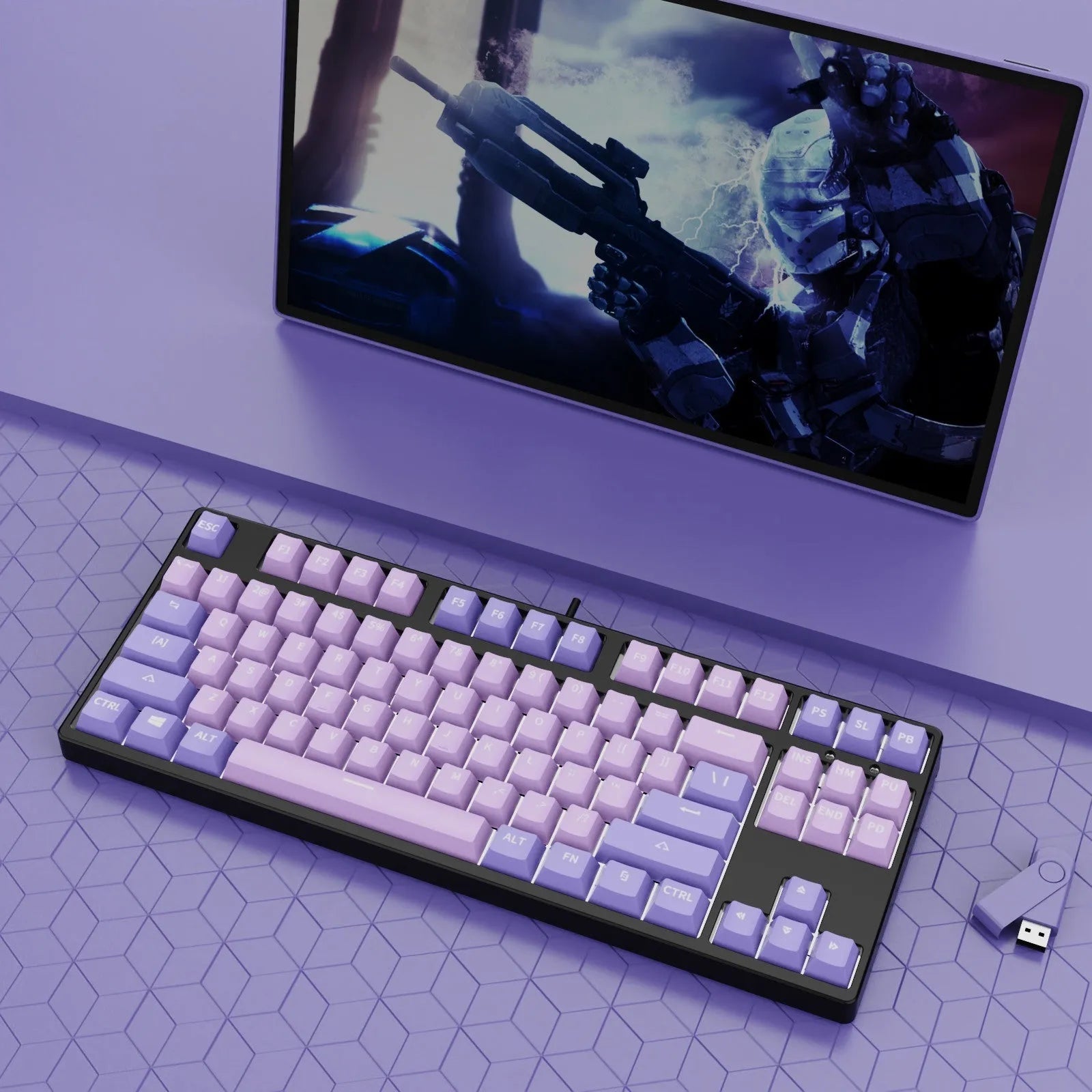 87-key mechanical keyboard with two-tone colour options and hot-plug switch capability