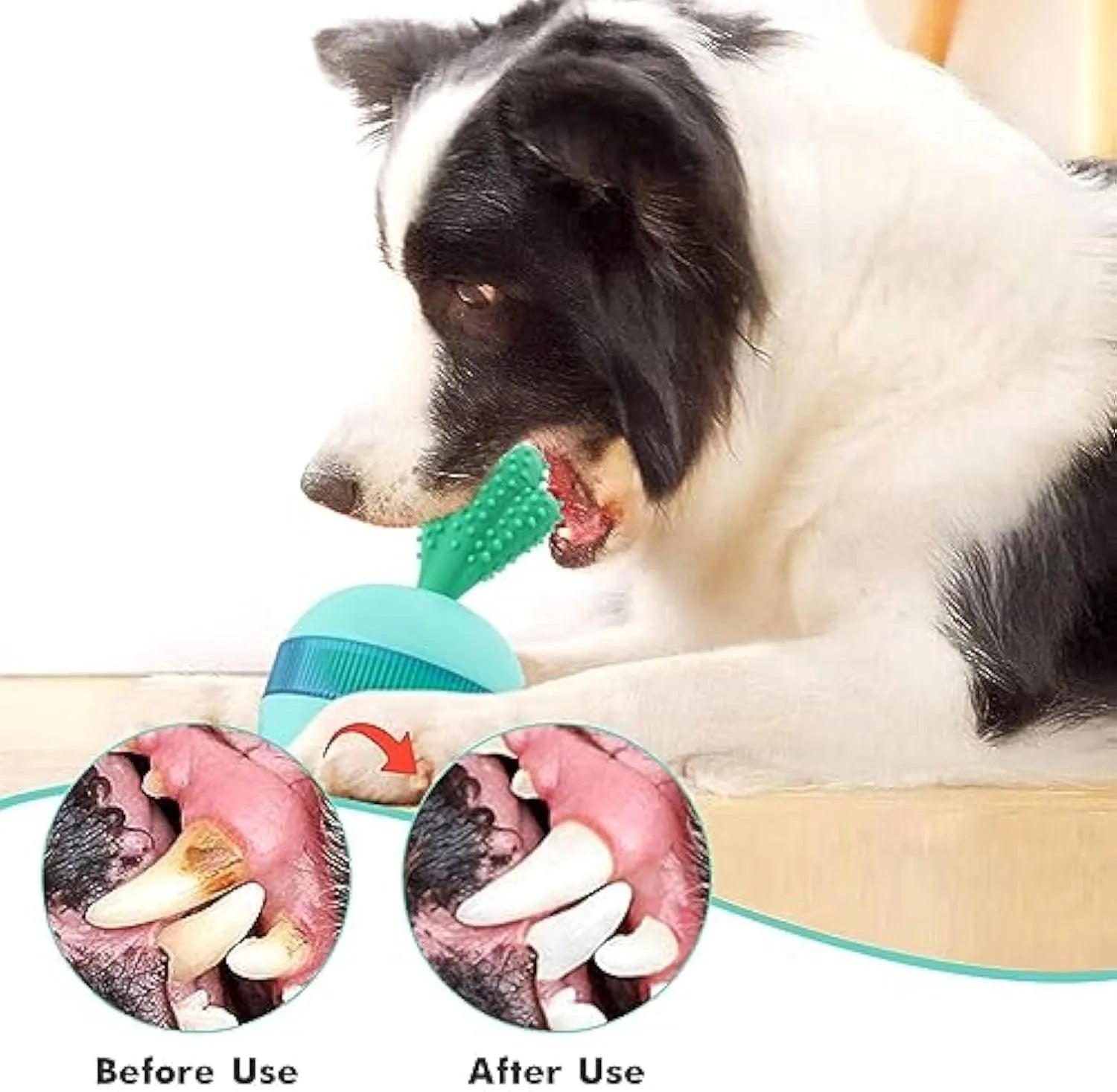 Blue durable rubber dog treat dispensing ball toy with small holes for medium large dogs