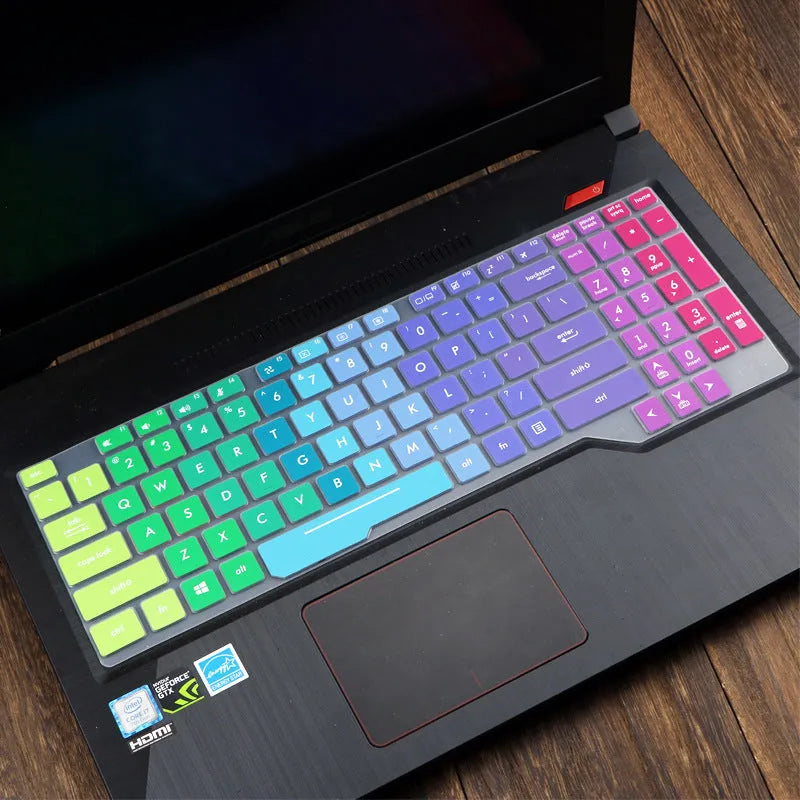 ASUS Flight laptop keyboard protective silicone cover in translucent mint colour showing anti-glare matte finish