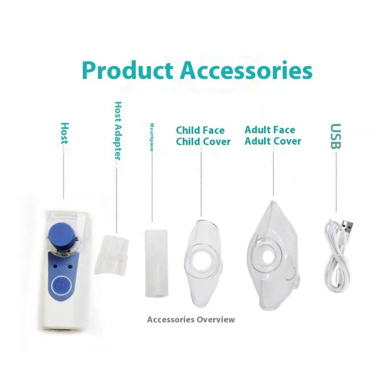 USB handheld columnar plastic nebuliser spray machine with built-in battery for household use
