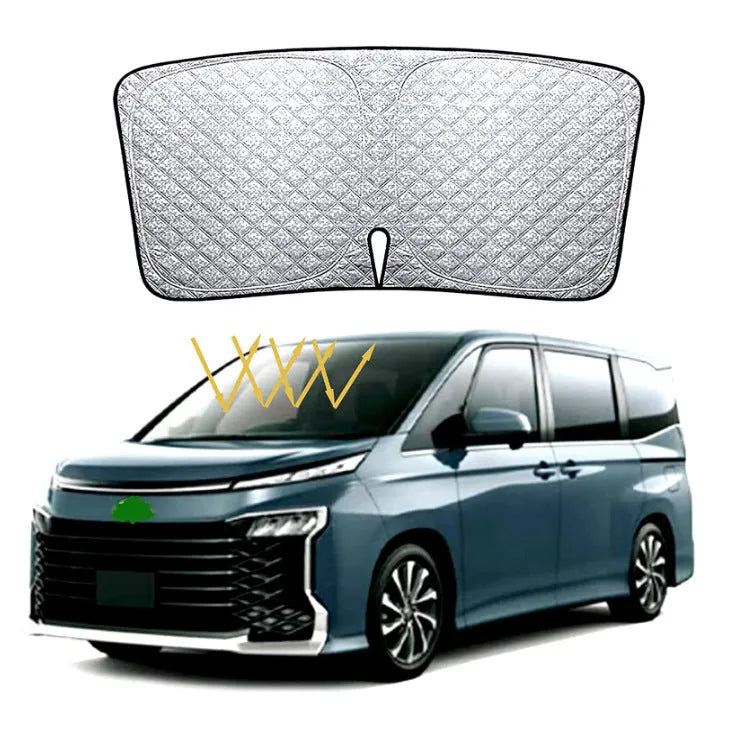 Custom car windshield sunshade for Toyota NOAH XOVY 90 series in silver tape material