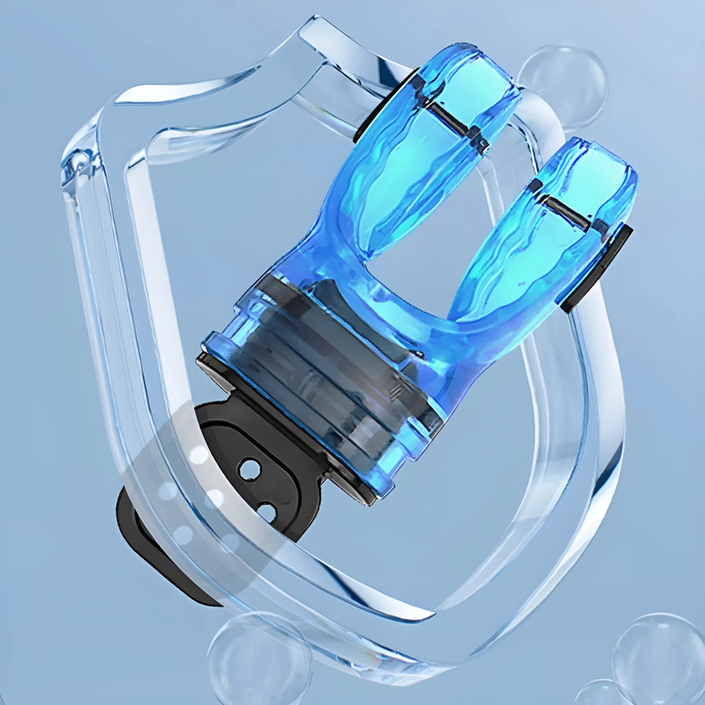 Edible silicone diving mouthpiece, 110mm long, shown in various colours including transparent and solid options.