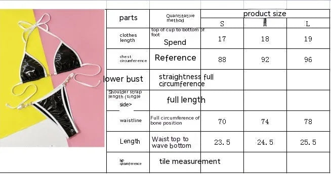 Black solid colour women's split bikini swimsuit set with bra and briefs.