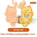 Three dimensional plastic puppy cartoon biscuit mould showing character designs