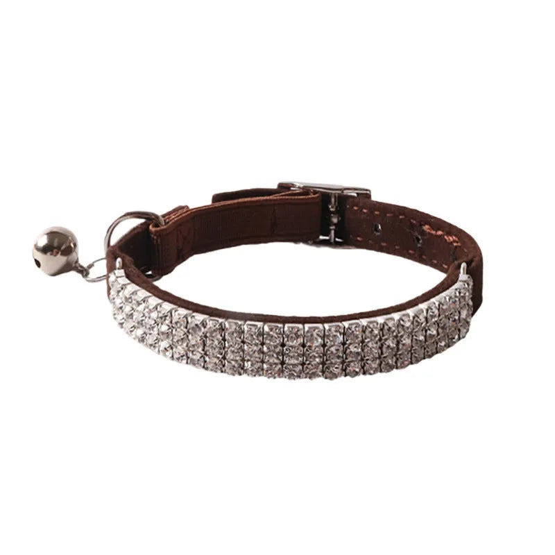 Elastic buckle cat collar in six colours with soft flocking material