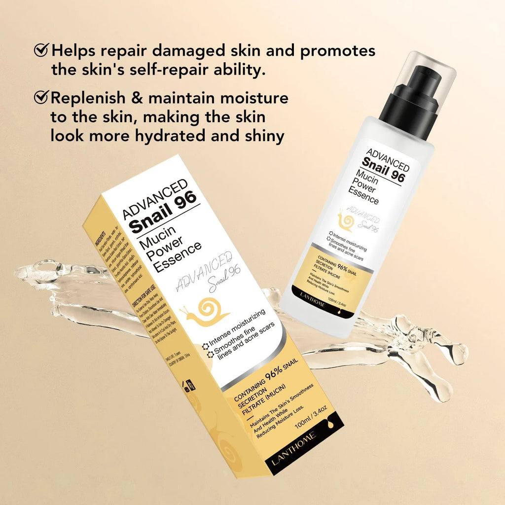 100ml bottle of snail mucin essence facial serum with liquid formulation