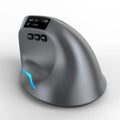 Grey Bluetooth vertical mouse with wireless charging, 12cm size, for laptop use