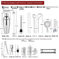 23-piece stainless steel cocktail mixing set with acrylic glasses and bar tools