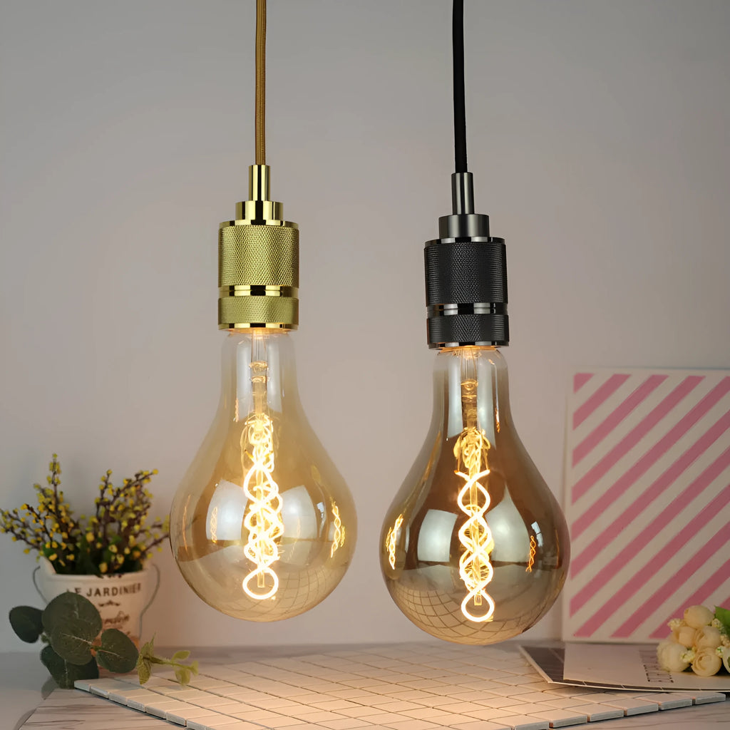 Double helix spiral LED soft light strip in gold or gray finish, 110x200mm dimensions