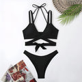 A solid colour strapless bikini swimsuit for women shown in one of five available colours.