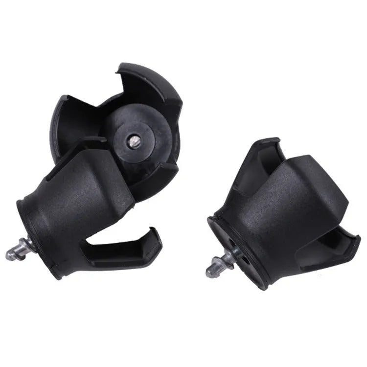 Black golf ball picking device with a seat and clip, weighing 60g.