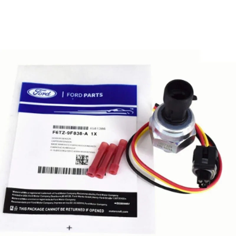 Ford F6TZ-9F838-A fuel pressure sensor with black connecting cable for diesel engines