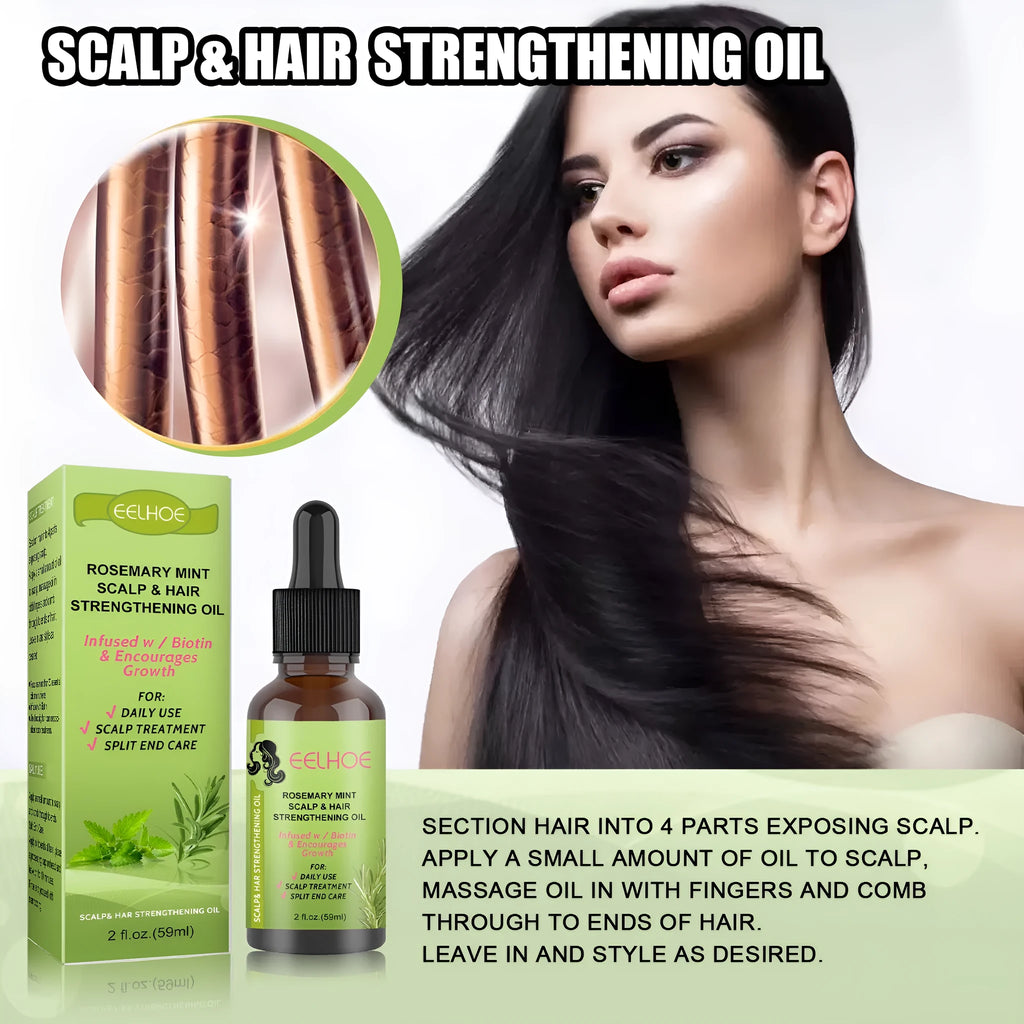 59ml bottle of Rosemary Mint Hair Growth Fluid for scalp nourishment and hair repair
