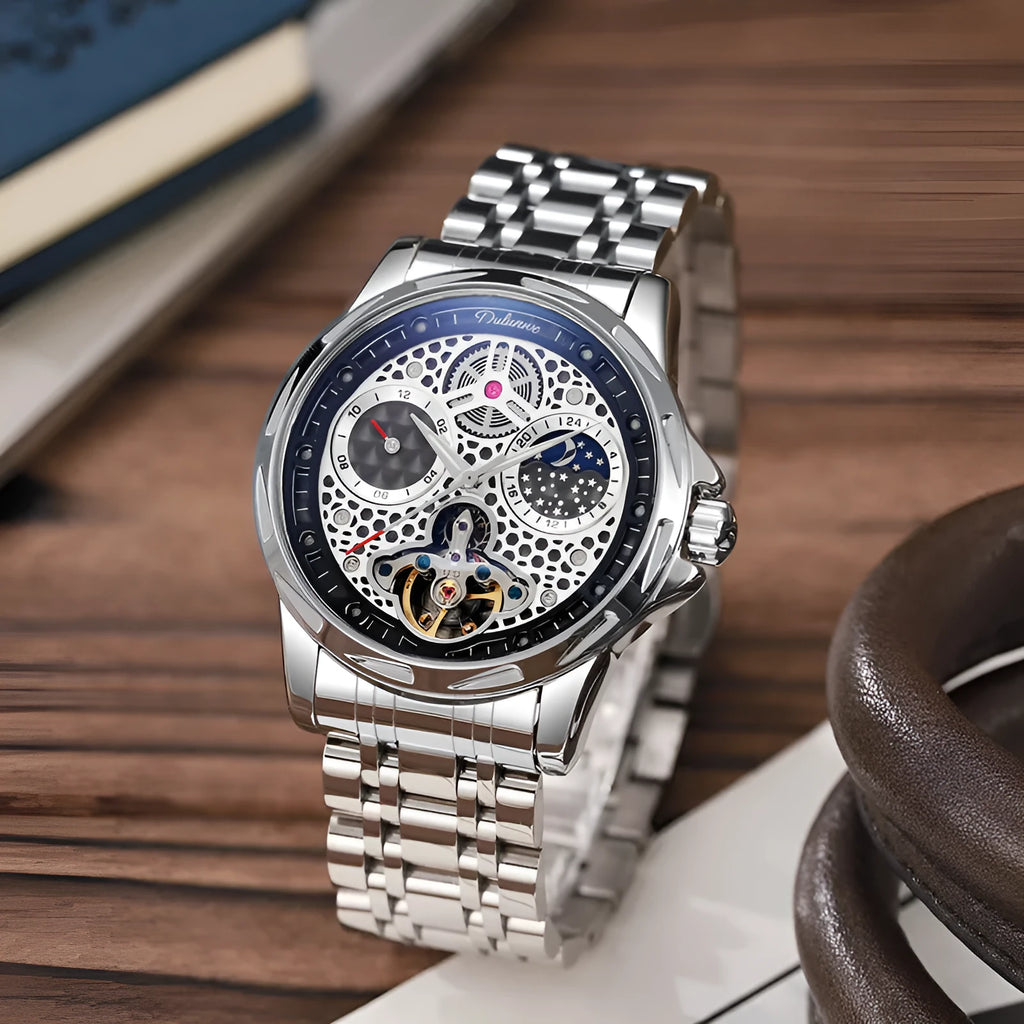 Men's automatic waterproof business watch with luminous hands in multiple colour and strap options
