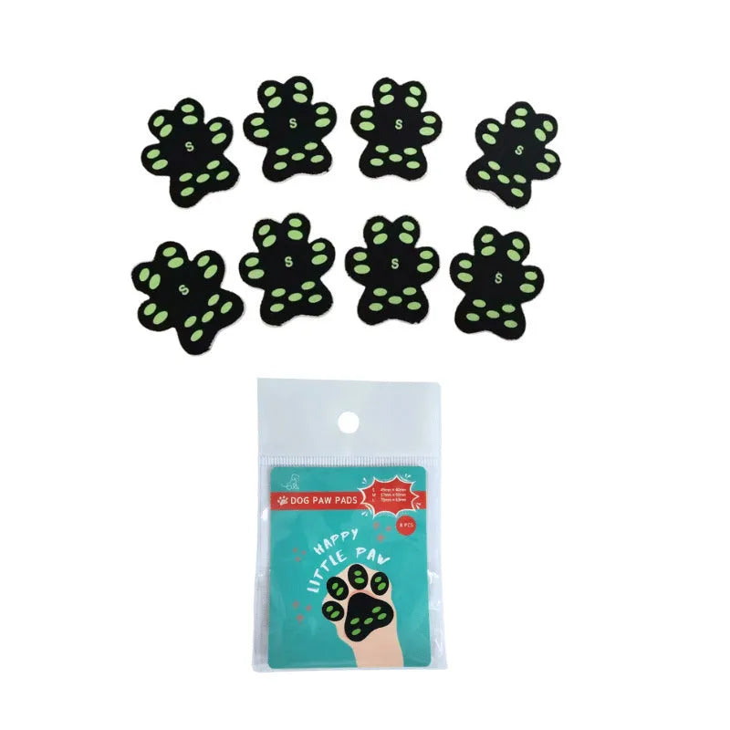 Pack of 8 breathable silicone cloth dog claw protection footstickers in S or M size