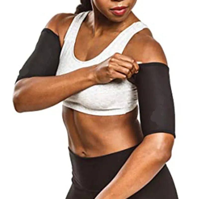 Blue and silver sports arm bands with a binding band, shown in various sizes.
