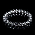 Natural Donghai old materials crystal bracelet with white water round beads in a geometric unisex design.