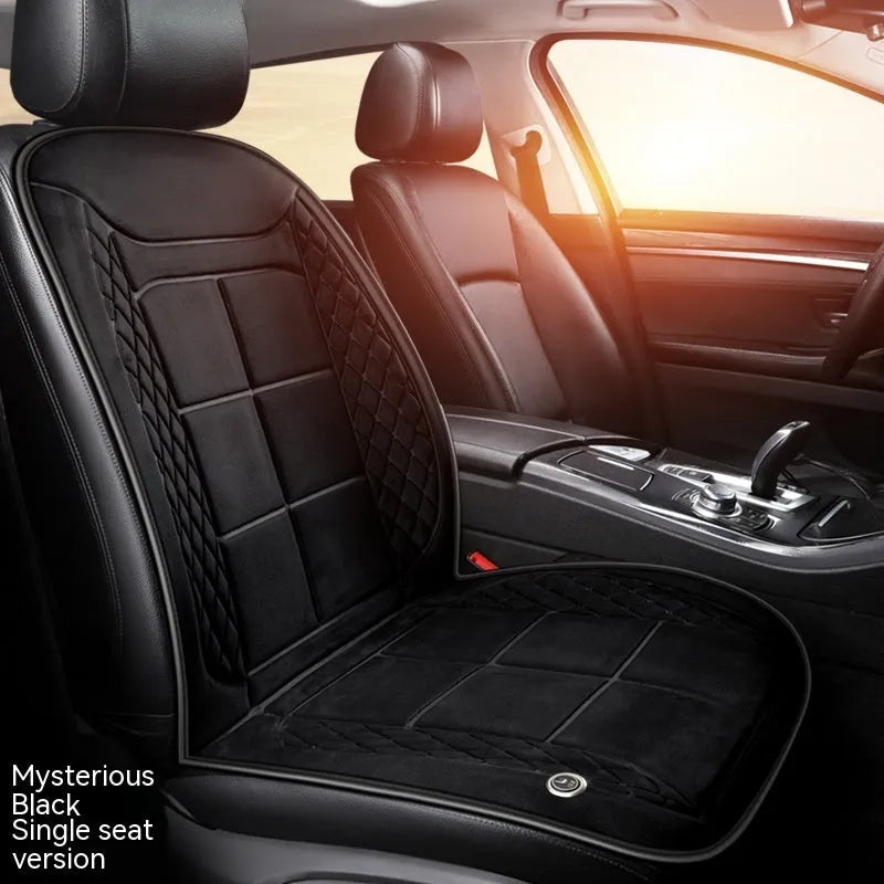Auto heating car cushion with cotton filling in beige, black, or coffee colours for single or double car seats