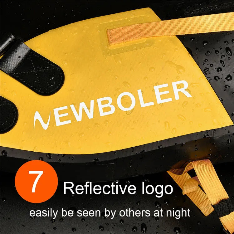 Waterproof yellow bicycle tail bag mounted on bike rear rack with 13L capacity for outdoor cycling tools.