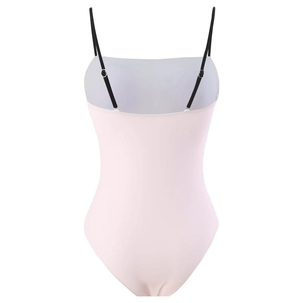 Women's patterned bikini swimsuit with attached light tulle skirt