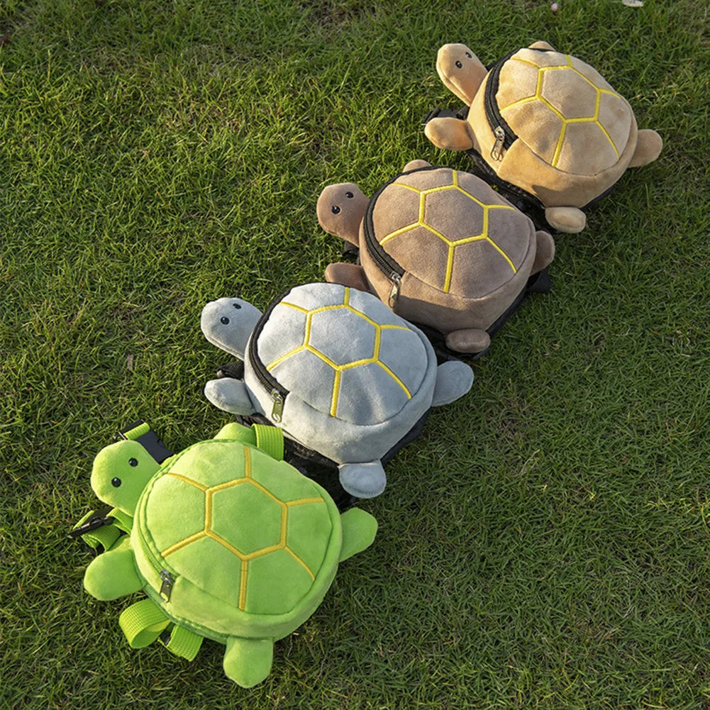 Cartoon turtle shape dog backpack harness vest for small dogs and cats in velvet.