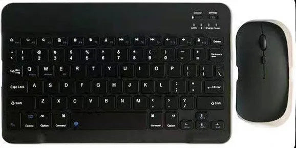 10-inch Bluetooth keyboard and mouse set in multiple colours on a desk