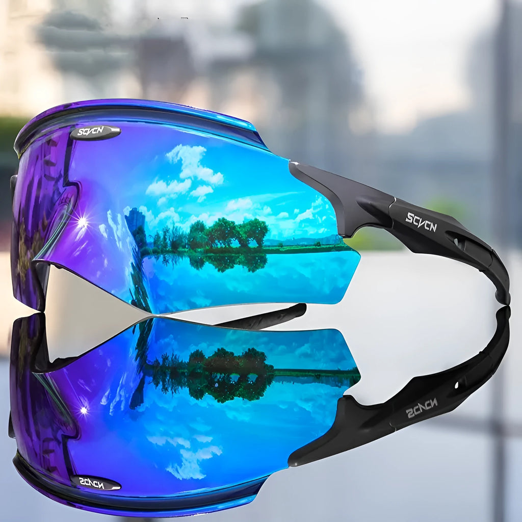 Frameless integrated lens athletic windproof goggles for sports