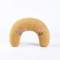 Cat sleeping mat with U-shaped neck protection pillow in moon and question mark designs