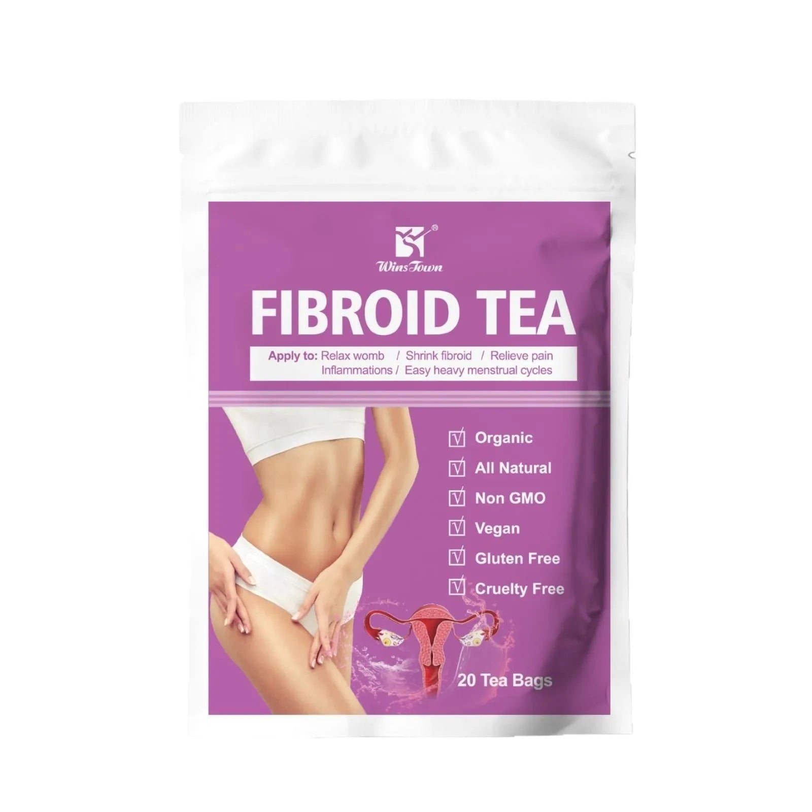 Pack of C83 Winstown Fibroid Tea herbal tea bags for uterine support