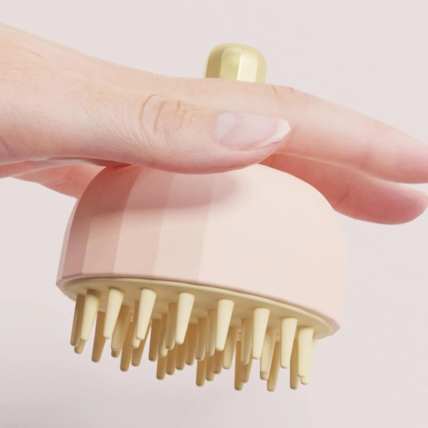 Green double-sided pet bath massage brush with drain holes for shampooing dogs and cats