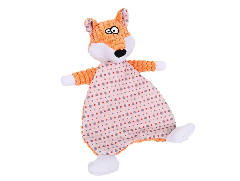 Brown velvet pet stuffed toy with squeaker for dogs and cats.