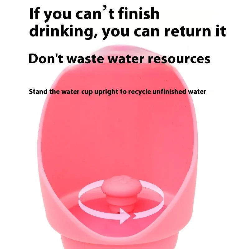 Silicone pet folding water cup shown in collapsed and open positions with colour options