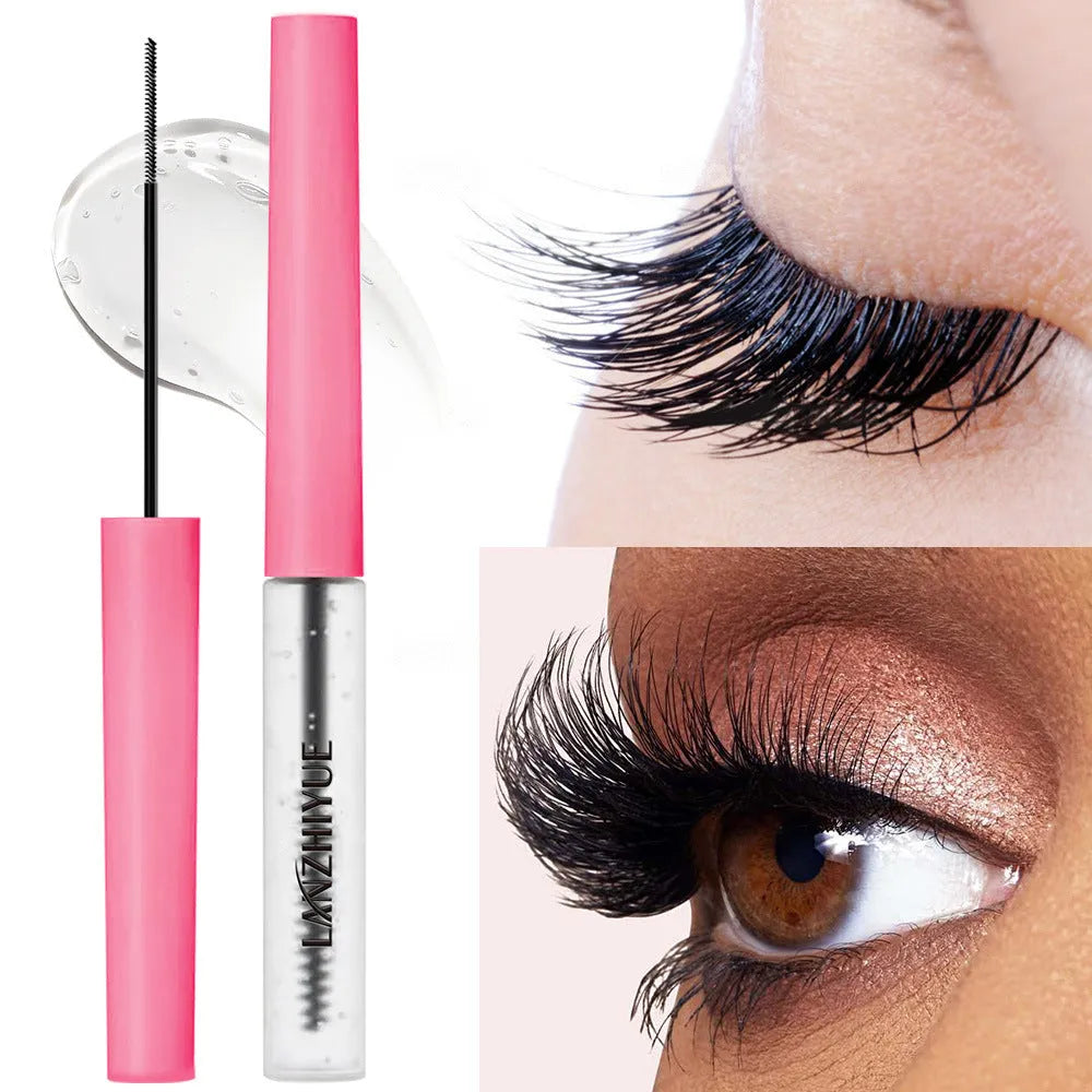 White eyelash growth liquid serum in standard packaging for lash repair and thickening