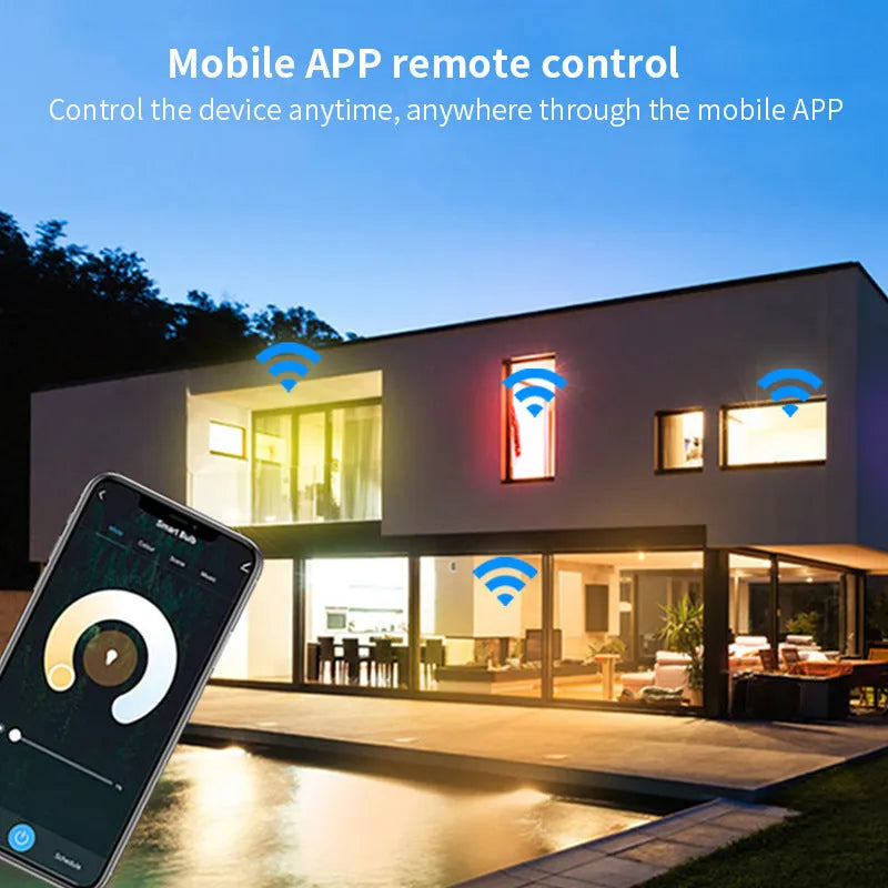 Smart RGBCCT GU10 spotlight with 5W LED, 50mm diameter, WiFi connectivity for voice control