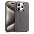 Black leather magnetic phone case for iPhone with fall protection and all-inclusive design