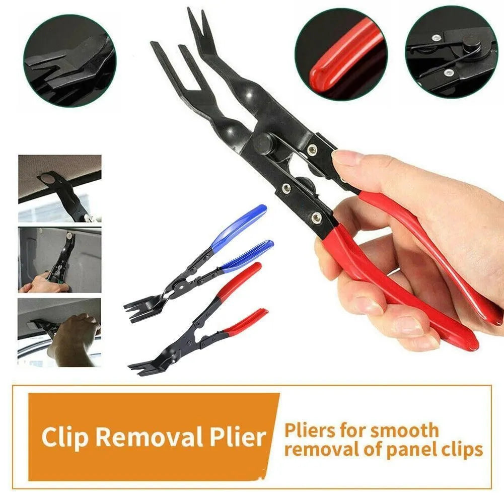 Blue steel car door panel clamp removal pliers tool measuring 235mm in length