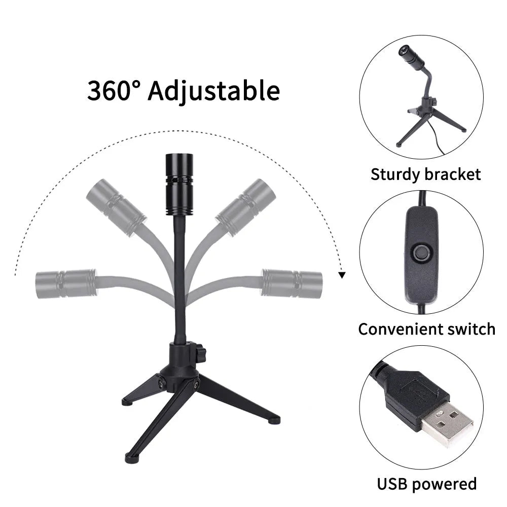 Earth and Moon star projection lamp with flexible hose bracket on a table