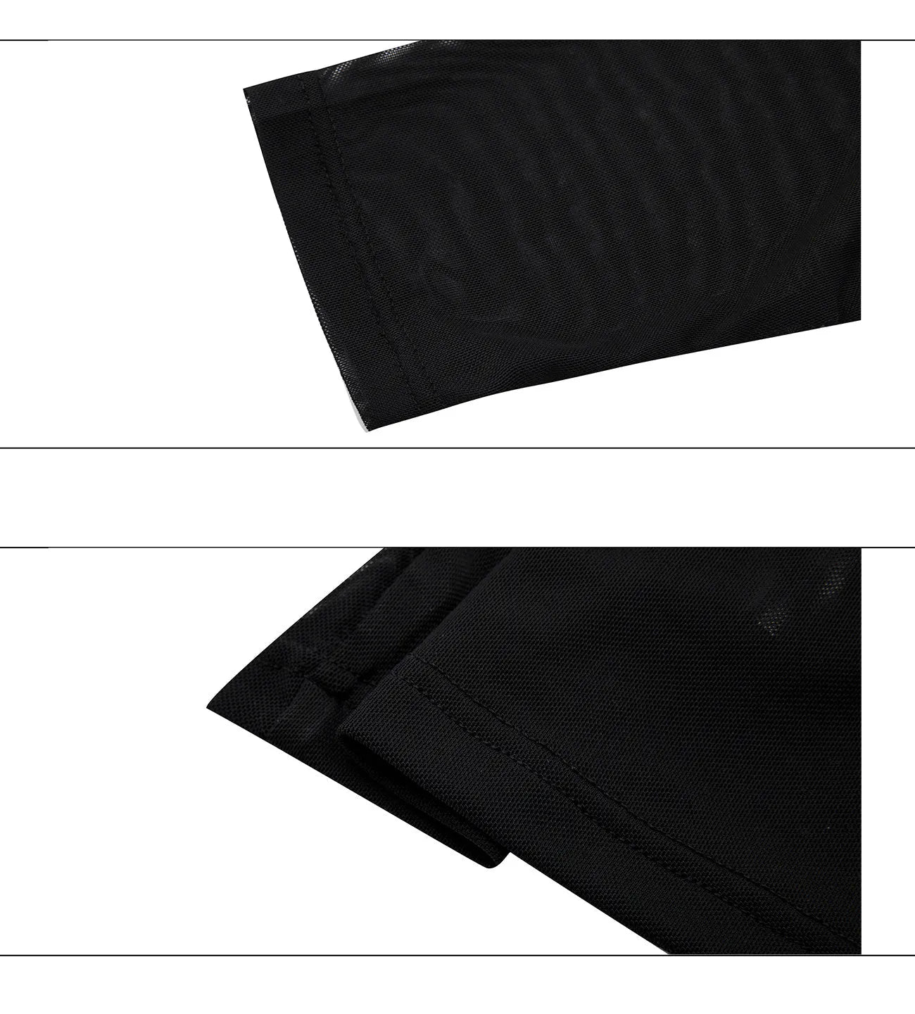 Men's slim fit ice-feel mesh shirt in black and white colours with long sleeves