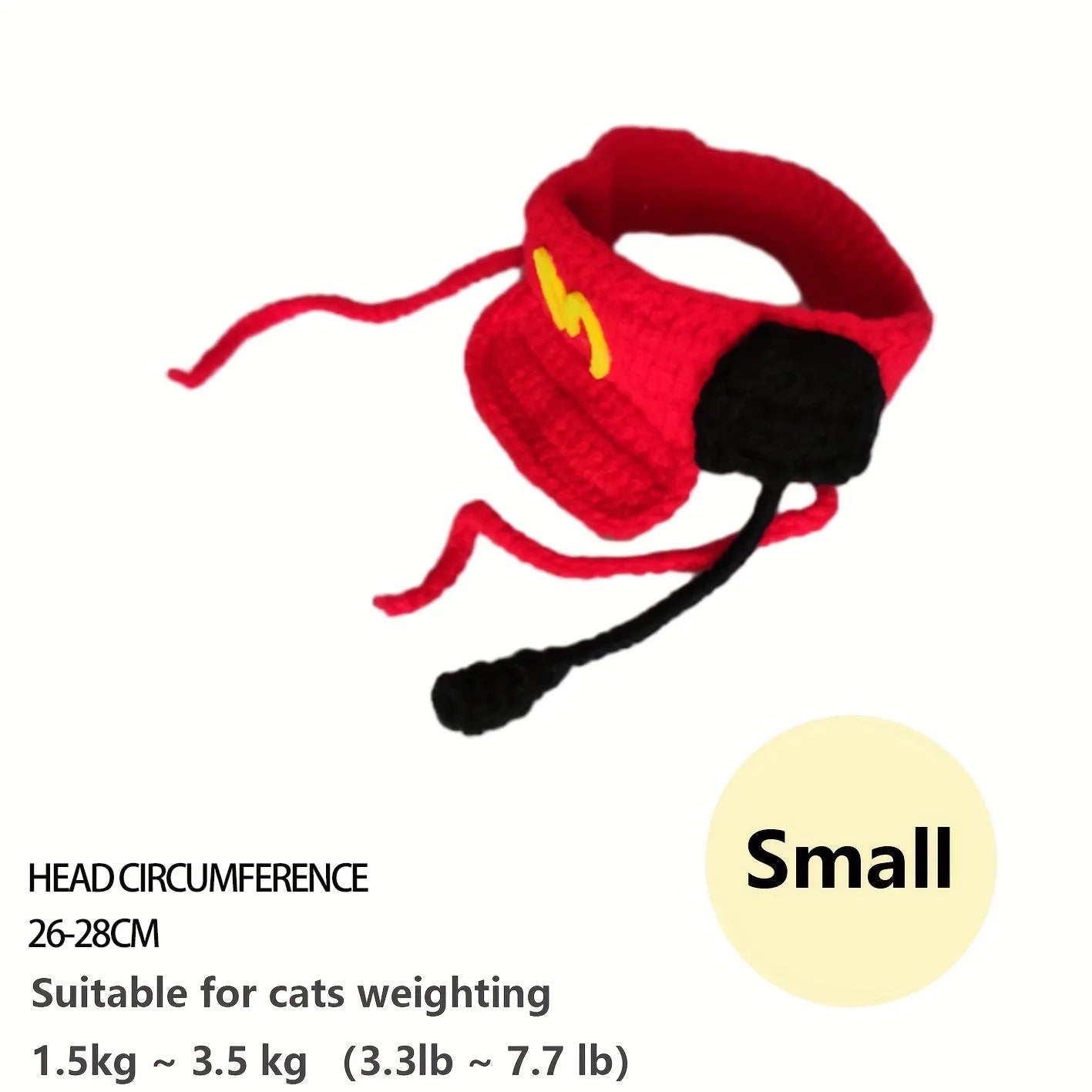 Handmade chef hat and cotton knitted sweater pet costume for small to medium cats and dogs