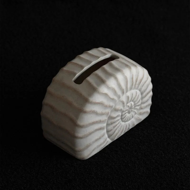 Conch ramble coloured resin decorative tissue box with modern simplicity design