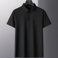 Men's solid colour non-iron short sleeve business casual shirt on a hanger