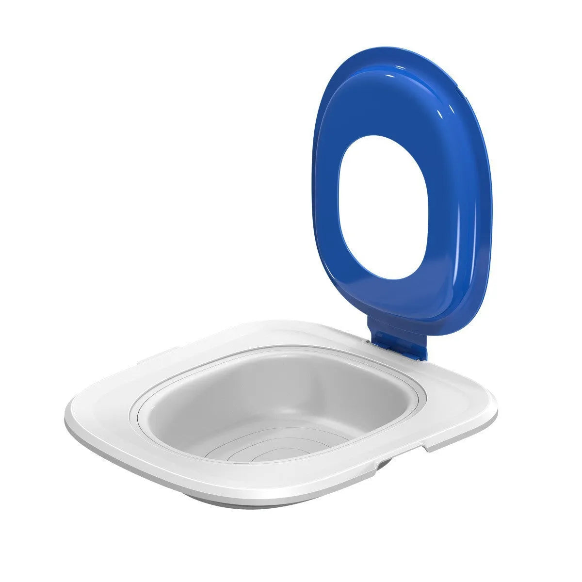 Fifth Generation cat trainer toilet with integrated mat tray in blue colour option