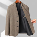 Men's loose-fit wool coat in solid colour for spring and autumn casual wear
