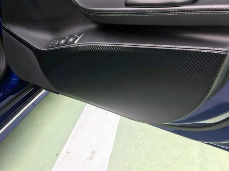 Carbon fibre protective film for Tesla Model S door controls 4-piece set