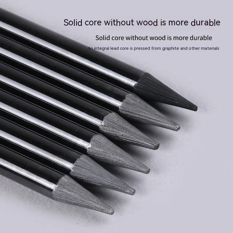 Set of nine wooden artist pencils including graphite and carbonized types on suction card packaging