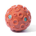 Durable natural rubber dog ball toy with magical squeaky sound for aggressive chewers in five colour options