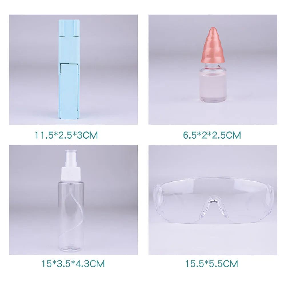 Portable anti-epidemic door disinfection tool set with spray bottle, glasses, and storage box for public places