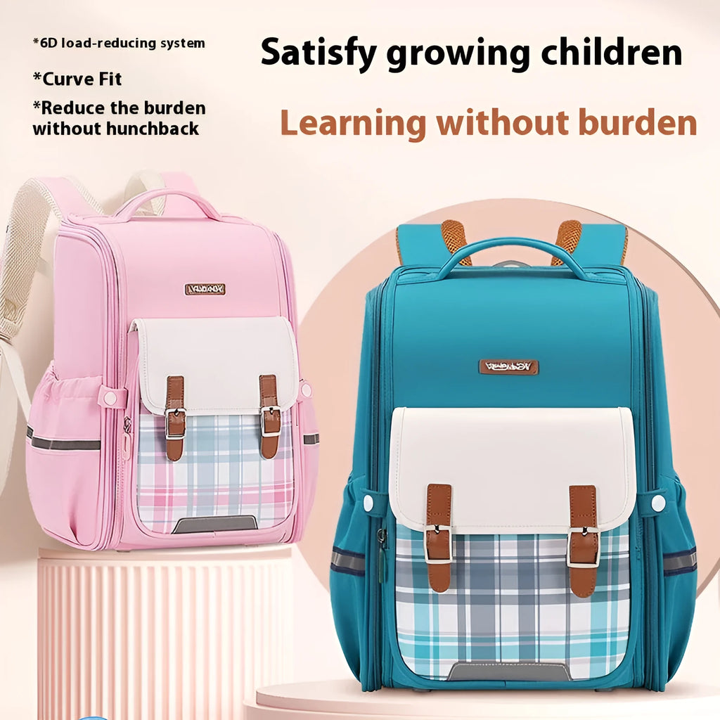 Student schoolbag in Oxford cloth with large capacity and lightweight design for grades 5-6