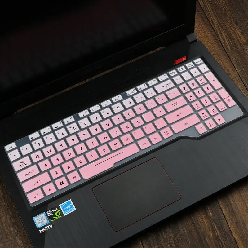 ASUS Flight laptop keyboard protective silicone cover in translucent mint colour showing anti-glare matte finish